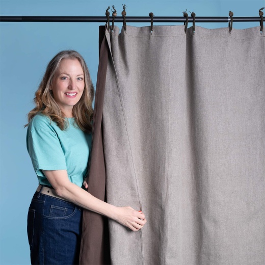 Botticelli Organic Linen Blackout Curtain - Reversible, 100% Biodegradable, and PVC-Free