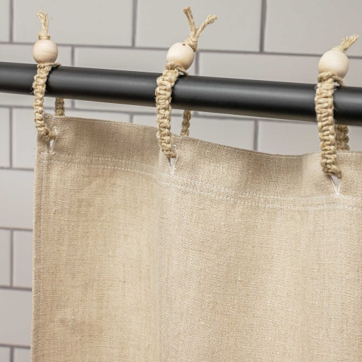 Montebello 24" X 72" Organic Hemp Curtain With Rings (Mini Stall Shower Or Draperies)