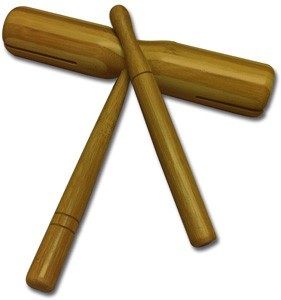 Rhythm Band Bamboo Round Tick Tock Block with Striker