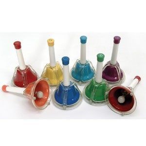 Kidsplay 8-Note C Major Diatonic Combined Hand/Desk Bell Set