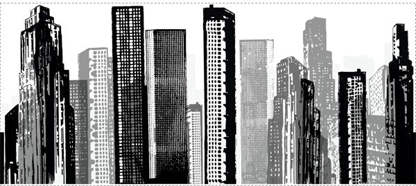 Cityscape Giant Wall Decal