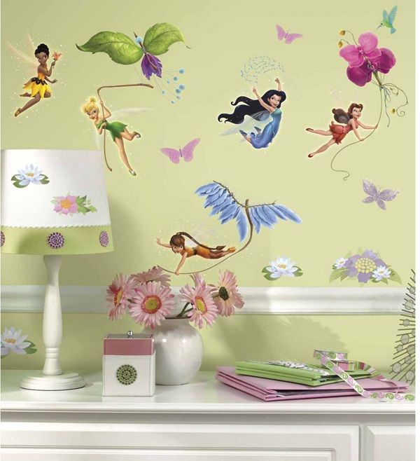 Disney Fairies Wall Decals With Glitter