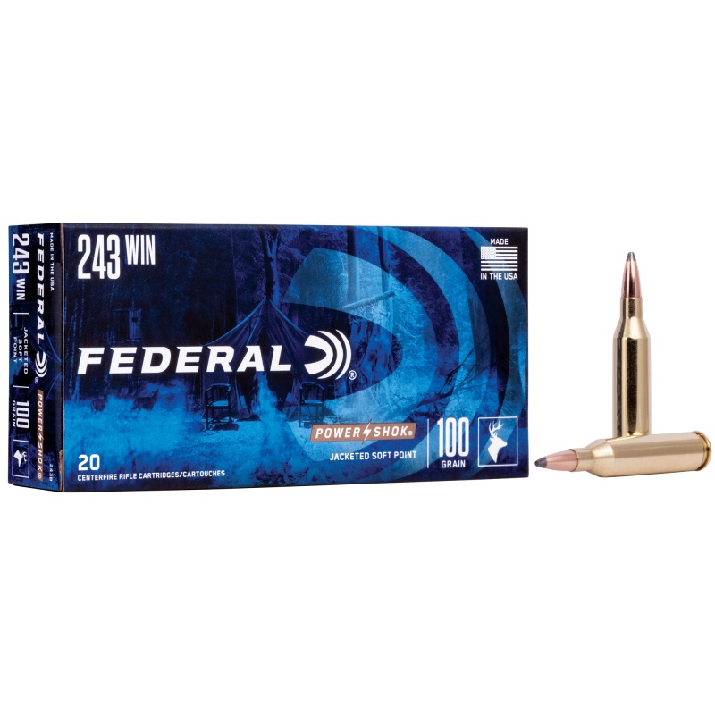 Federal Power Shok 243 Win 100 Grain Soft Point