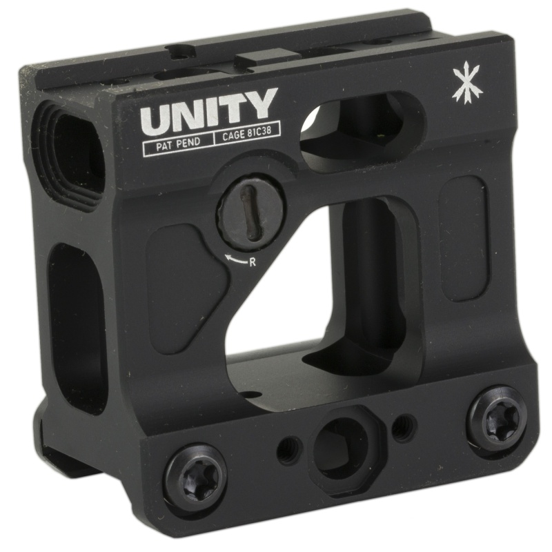 Unity Tactical, Fast Micro, Red Dot Mount, 2.26" Optical Height, Compatible With T1/T2 Footprints, Anodized Finish, Black