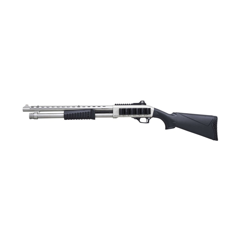 Citadel, Mariner, Pump-Action Shotgun, 12 Gauge, 3" Chamber, 18.75" Chrome Lined Barrel, Matte Finish, Silver, Wood Furniture, 4 Rounds, Includes 3 Choke Tubes