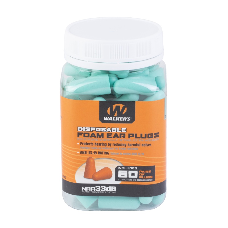 Walker's, Foam Ear Plug, Nrr 32Db, 50 Pair Jar, Teal