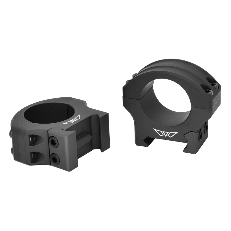 Warne, Hyperlite Rings, 1" Low, Matte Finish, Black