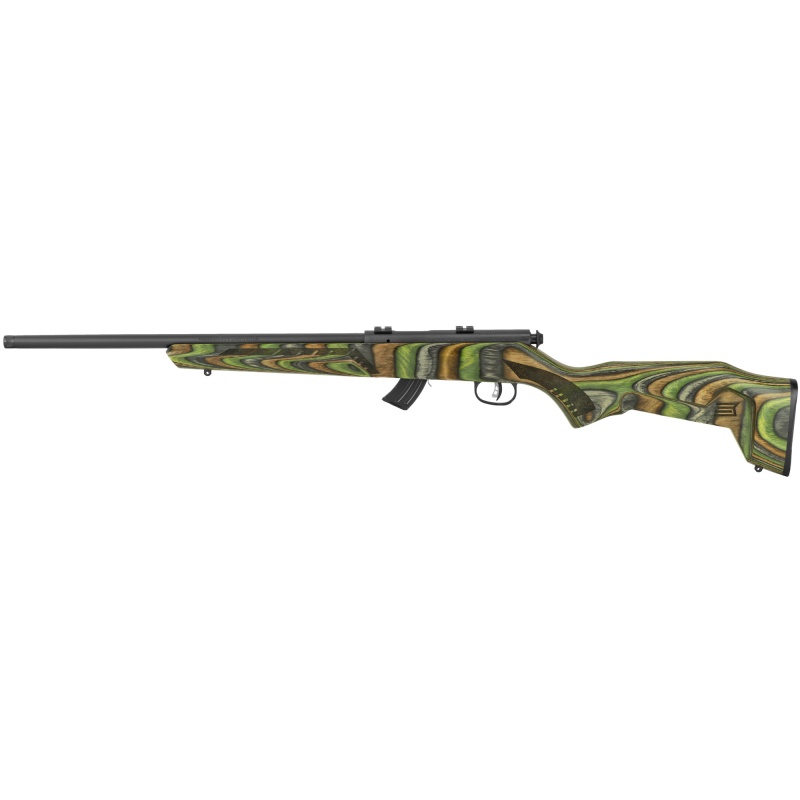 Savage Arms, Mark Ii, Bolt Action Rifle, 22Lr, 18" Barrel, Matte Finish, Black, Green Laminate Stock, Includes 2-Piece Weaver Base, 1 Magazine, 10 Rounds, Right Hand