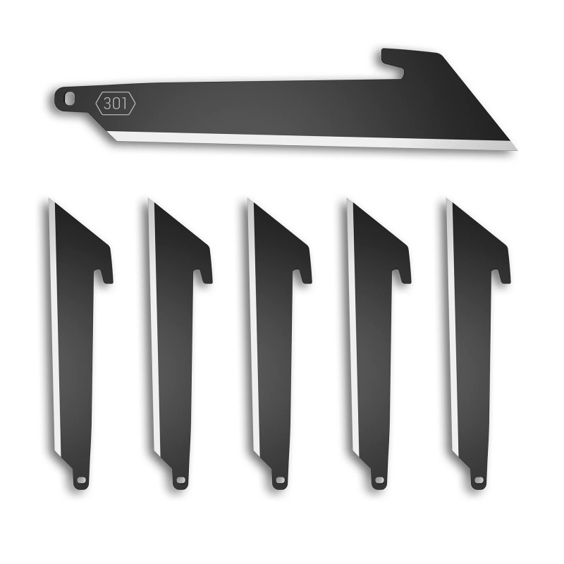 Outdoor Edge, Utility Blade Pack, 3", Plain Edge, 420J2 Stainless Steel Construction, Black Oxide Finish, Black, Pack Of 6