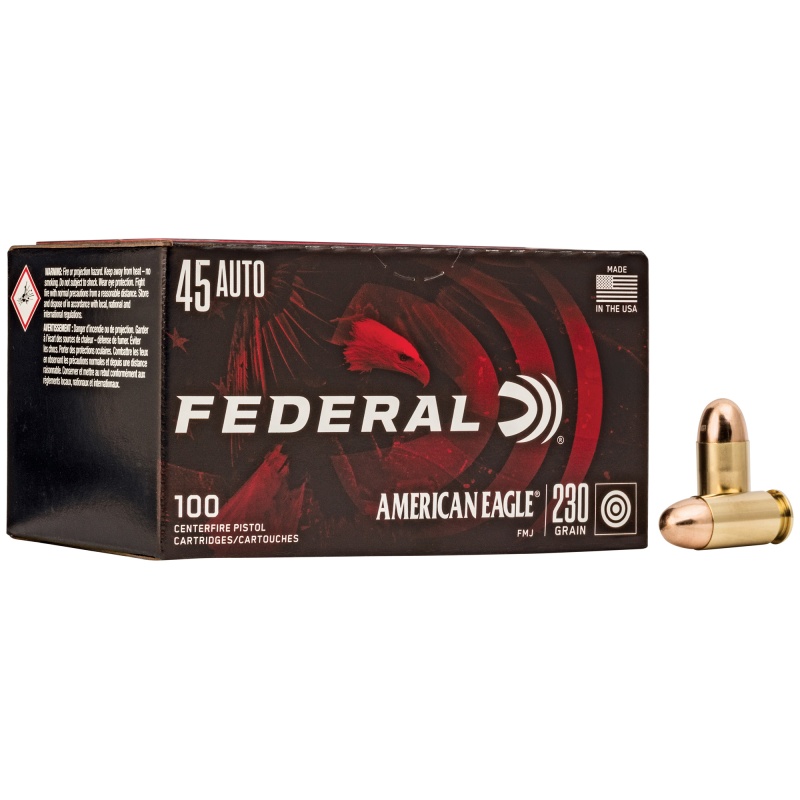 Federal, American Eagle, 45Acp, 230 Grain, Full Metal Jacket, 100 Round Box