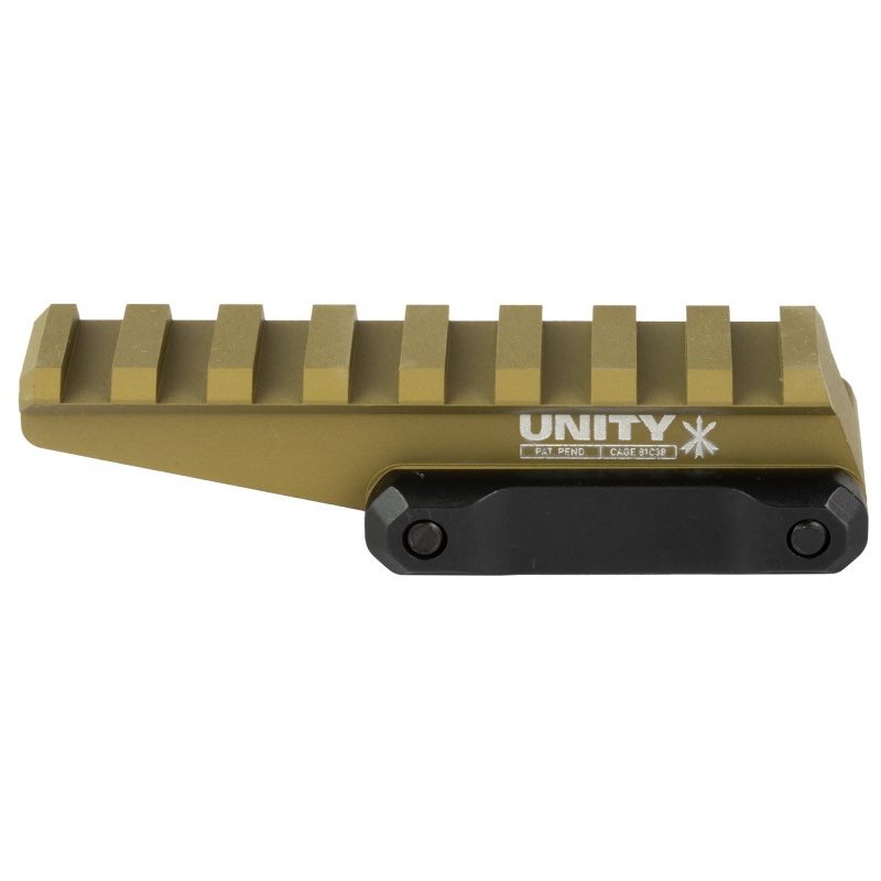Unity Tactical, Fast, Red Dot Riser, Elevates Lower 1/3 Mount To 2.26" Optical Height, Direct To Picitinny, Anodized Finish, Flat Dark Earth