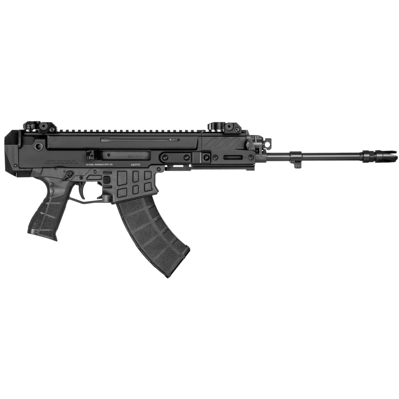 Cz, Bren 2 Modular System Pistol, 7.62X39, 14.17" Barrel, Aluminum Frame, Matte Finish, Black, Polymer Grips, Manual Safety, Iron Sights, Semi-Automatic, 30 Rounds, 1 Magazine