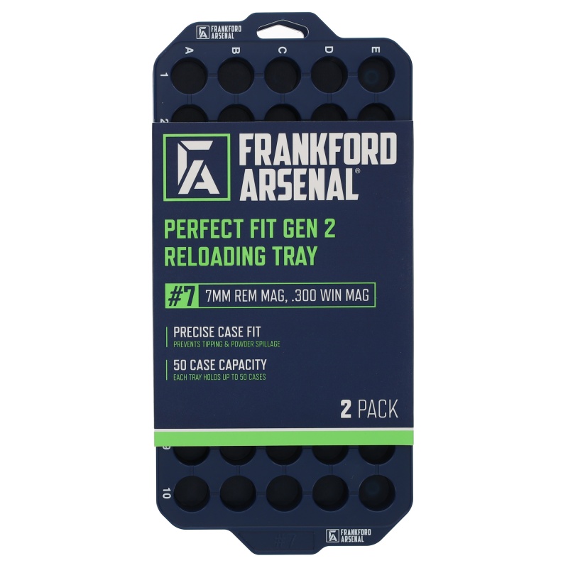 Frankford Arsenal, Perfect Fit Tray, Style 8, Reloading Tray, Fits 338 Lapua/45-70 Gov, Blue, 2 Trays Are Included