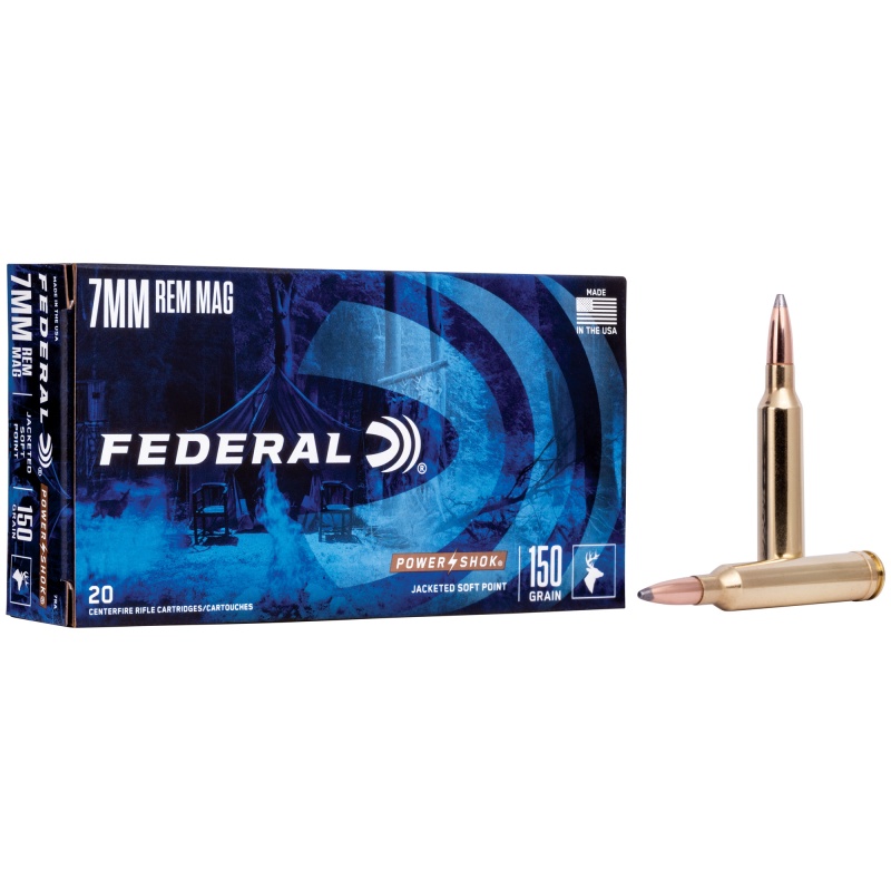 Federal PowerShok 7mm Remington Magnum 150 Grain Soft Point