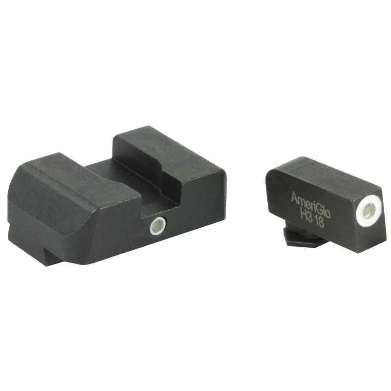 Ameriglo, I-Dot 2 Dot Sights, Fits Glock 20/21/29/30/31/32/36, Green With White Outline, Front And Rear Sights
