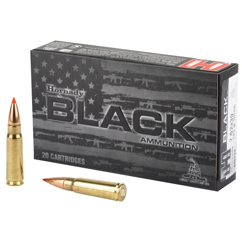 Hornady, Black, 762X39, 123 Grain, Sst, Brass Case, 20 Round Box