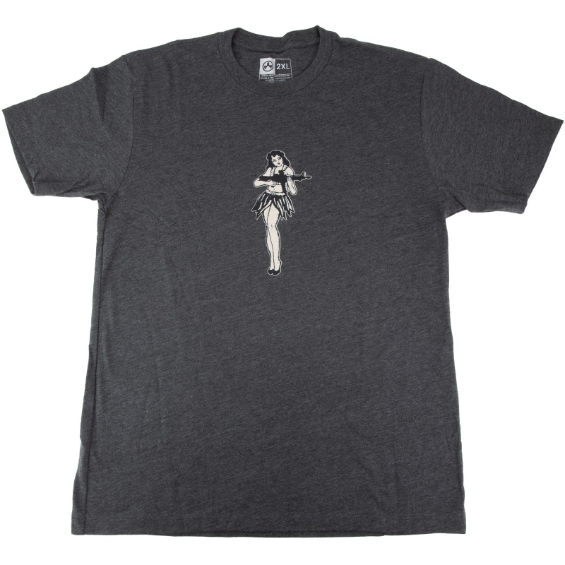 Magpul Industries, Hula Girl, T-Shirt, 2X Large, Cotton Polyester Blend, Charcoal