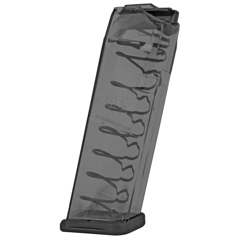 Elite Tactical Systems Group, Elite Tactical Systems Group, Magazine, 40S&W, 16 Rounds, Fits Glock 22/23/27, All Generations, Polymer, Clear, Flush Fit In G22