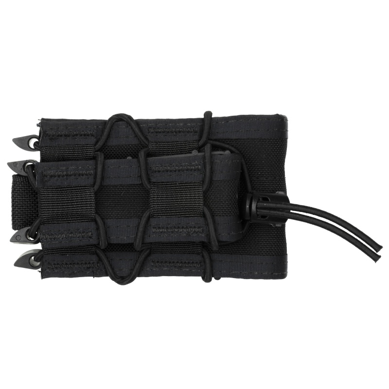 High Speed Gear, Double Decker Taco, Dual Magazine Pouch, Molle, Fits (1) Rifle Magazine And (1) Pistol Magazine, Hybrid Kydex And Nylon, Black