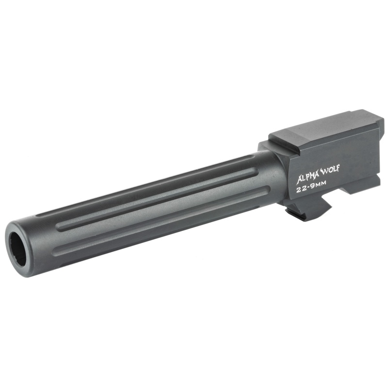 Lone Wolf Distributors, Alphawolf Barrel, 9Mm, Salt Bath Nitride Coated, Fluted, 416R Stainless Steel, Conversion To 9Mm Stock Length, Fits Glock 22/31, Made In The Usa