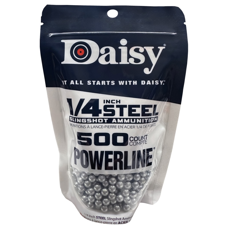 Daisy, Powerline, 1/4" Steel Ball, 500 Count, Slingshot Ammo