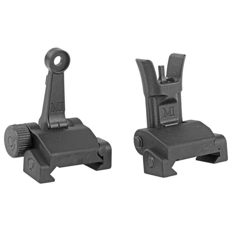 Midwest Industries, Combat Rifle Sight Set, Adjustable Front And Rear Sight, Low Profile, Flip-Up, Includes A2 Sight Tool, Black Finish