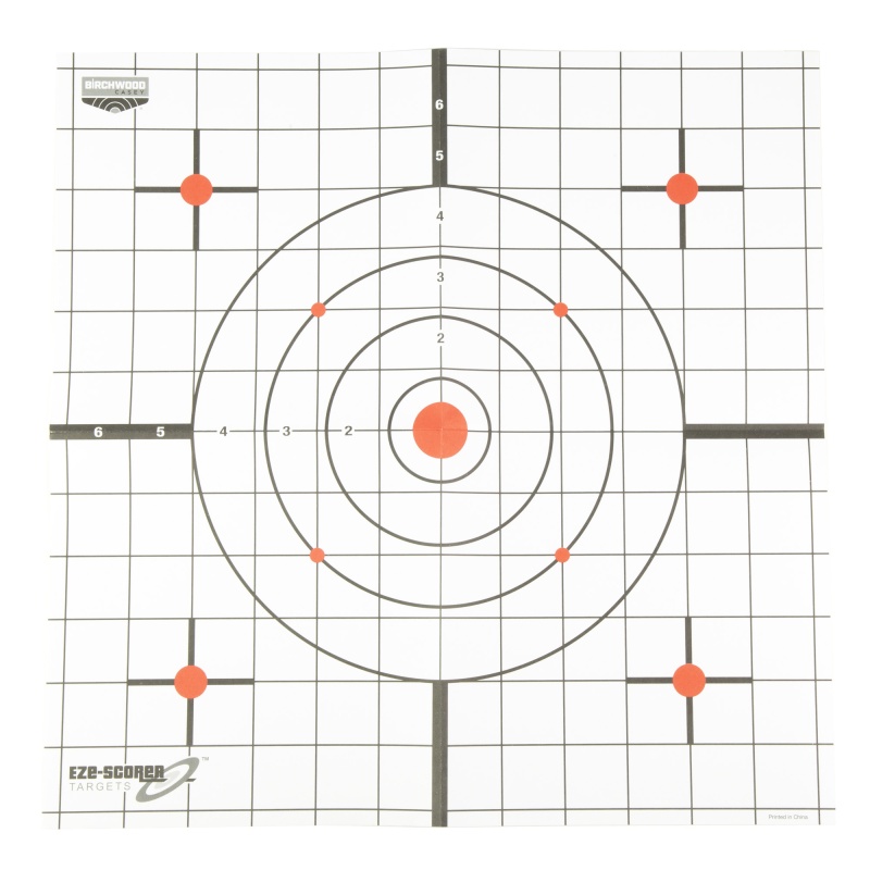 Birchwood Casey, Eze-Scorer, 12" X 12" Thermal Sight-In Target, 4 Targets, Includes (4) 3" Thermal Signatures