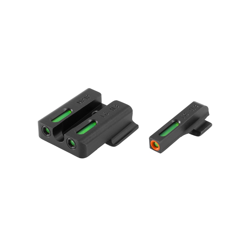Truglo, Brite-Site Tfx Pro, Tritium/Fiber-Optic Sight, Fits S&W M&P Shield, Day/Night Sight, 24/7 Brightness, Orange Ring On Front Sight