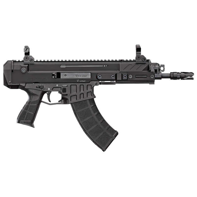 Cz, Bren 2 Modular System Pistol, 7.62X39, 9.05" Barrel, Aluminum Frame, Matte Finish, Black, Polymer Grips, Manual Safety, Iron Sights, Semi-Automatic, 30 Rounds, 1 Magazine