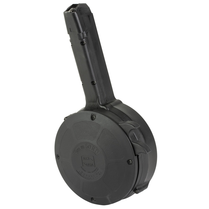 Kci Usa, Drum Magazine, 9Mm, 50 Rounds, Fits Glock 17/19/26, Black