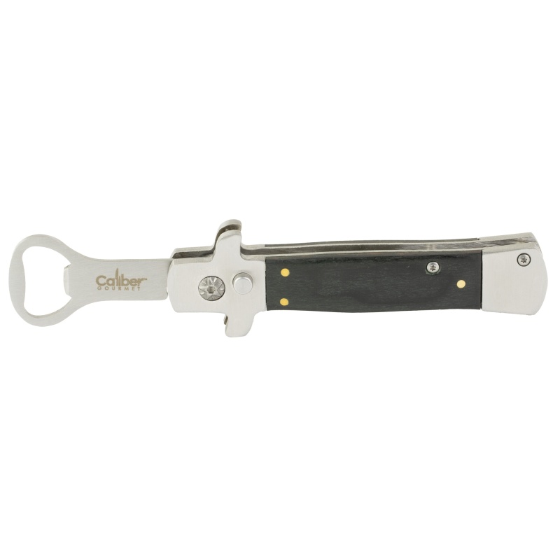 Caliber Gourmet, Switchblade Style Bottle Opener, Black And Silver