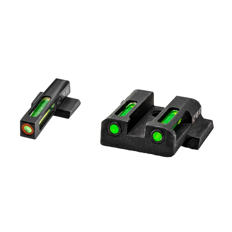 Hi-Viz, Litewave H3 Tritium/Litepipe Night Sights, M&P Shield 9Mm, 40S&W And 45 Calibers, Green Front W/Orange Front Ring, Green Rear
