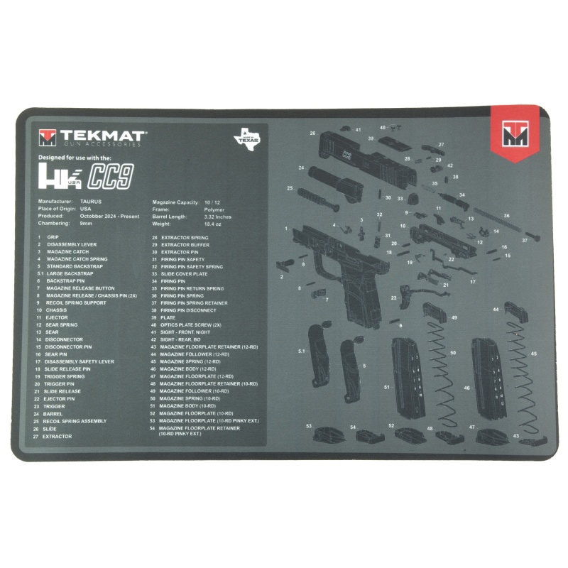 Tekmat, Tekmat For Hk Cc9, Cleaning Mat, Black