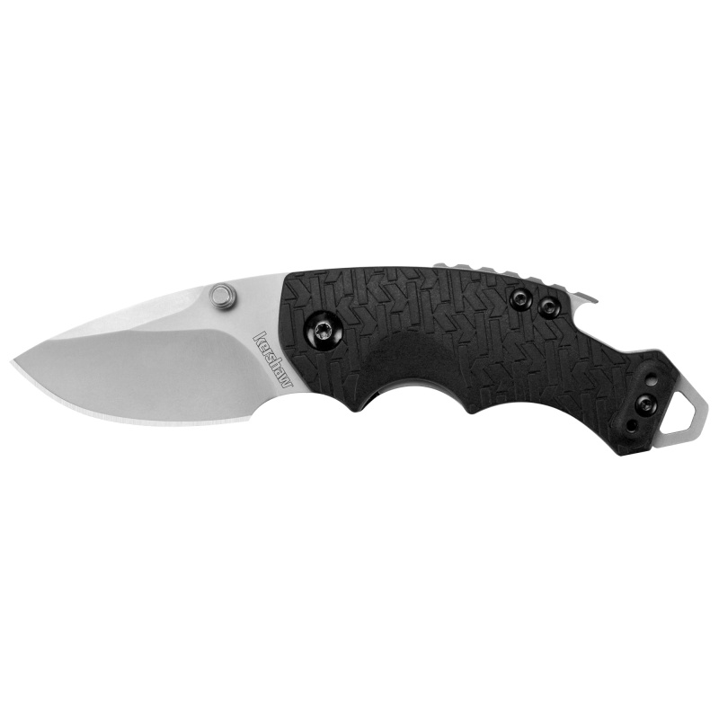 Kershaw, Shuffle, Folding Knife, 2.4" Drop Point Blade, 8Cr13mov Blade Steel, 5.75" Overall Length, Liner Lock, Bead-Blasted Finish, Silver, Black Handle