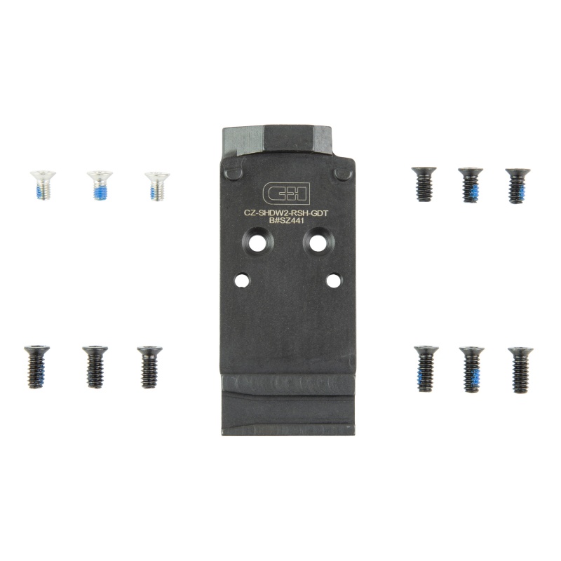 C&H Precision, V4, Optic Mounting Plate, Steel Construction, Glock Dovetail, Fits Optic Ready Cz Shadow 2, Trijicon Rmr/Sro, Holosun 407C/507C/507Comp/508T & C&H Edc-Xl/Comp, Matte Finish, Black