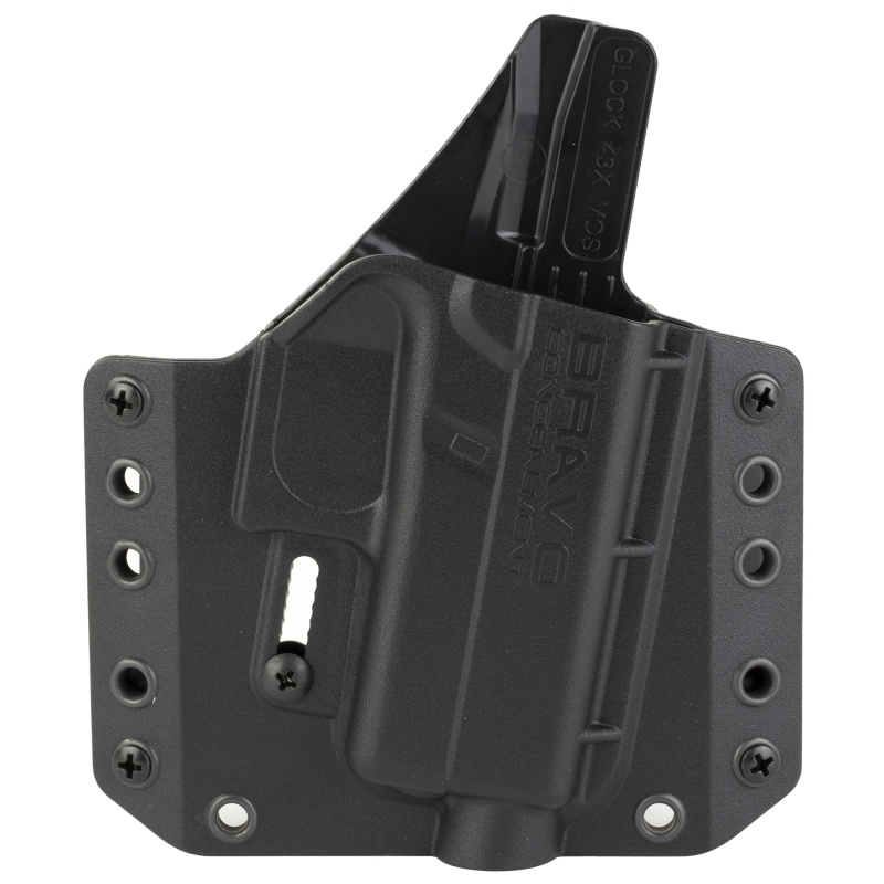 Bravo Concealment, Bca, Owb Concealment Holster, 1.5" Belt Loops, Fits Glock 43/43X/43X Mos, Right Hand, Black, Polymer, Does Not Fit Glock 48