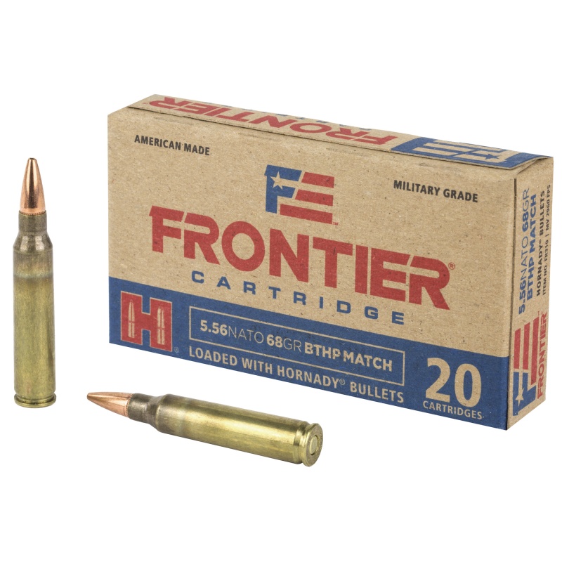 Frontier Cartridge, Lake City, 5.56 Nato, 68 Grain, Boat Tail Hollow Point, 20 Round Box