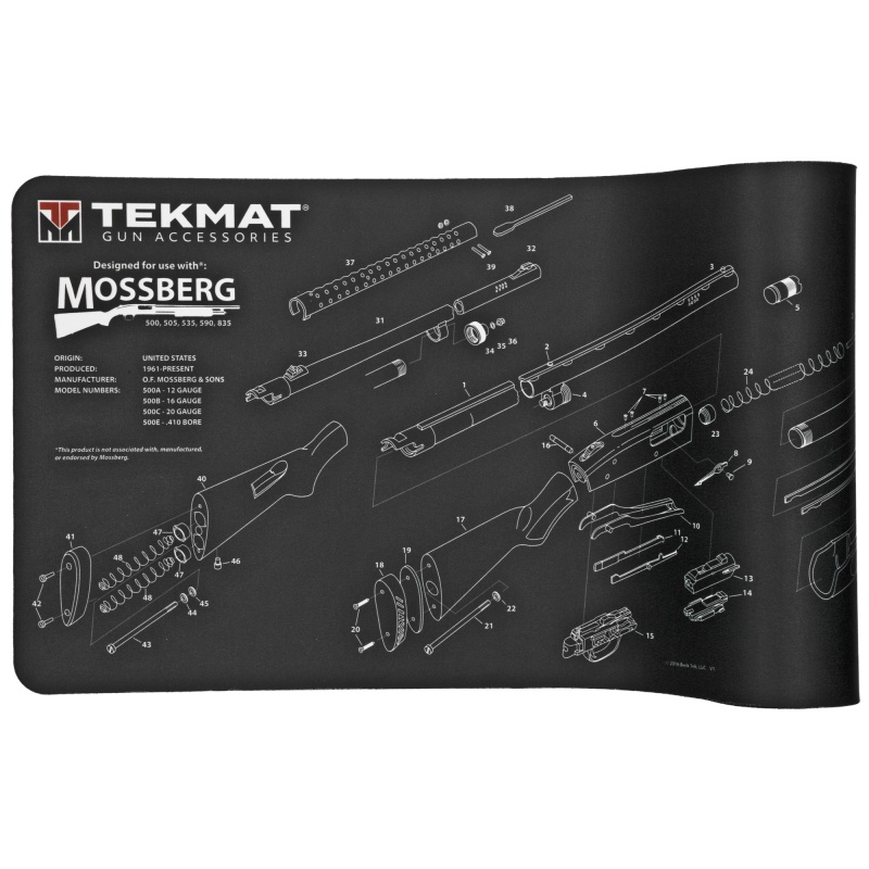 Tekmat, Mossberg Shotgun Mat, 12"X36", Black, Includes Small Microfiber Tektowel, Packed In Tube