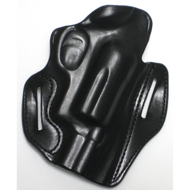 Desantis Gunhide, 002, Speed Scabbard, Belt Holster, 2 Belt Slots, No Tension Screw, Fits 2" Taurus Public Defender W/ 2.5" Cylinder, Right Hand, Black Leather