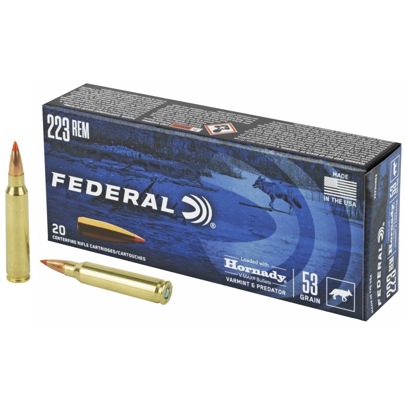Federal Varmint and Predator V-Max .223 Remington 53 Grain, 20-Round Box