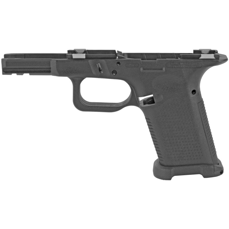 Lone Wolf Distributors, Timber Wolf, Bare Polymer Pistol Frame, Striker Fired, Semi-Automatic, Polymer Frame Pistol, Compact, 9Mm/40 S&W/357 Sig, Black, Integral Locking System, Fits Gen3/Gen4 Glock 19/23/32/38 Slides
