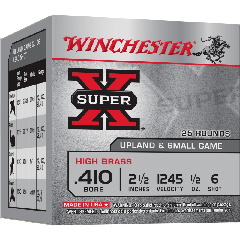 Winchester Super X .410 Bore #6 Shot Shells, 25 Rounds