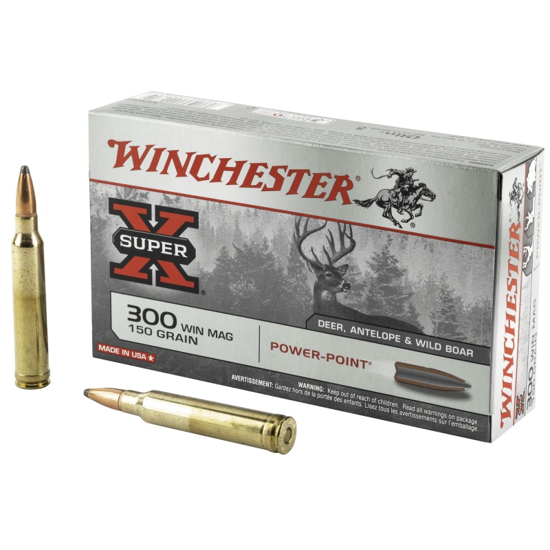 Winchester Ammunition, Super-X, 300 Win Mag, 150 Grain, Power Point, 20 Round Box