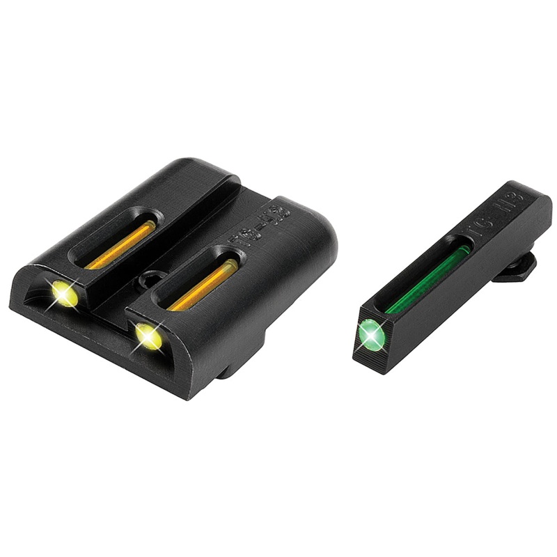 Truglo, Brite-Site Tritium/Fiber Optic Sight, Fits Glock 17/17L/19/22/23/24/26/27/33/34/35/38/39, Green And Yellow