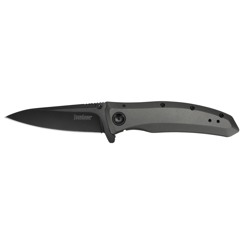 Kershaw, Grid, Folding Knife, 4Cr14, Black-Oxide, Plain, Drop Point, Speedsafe, Flipper, Frame Lock, Reversible Carry, 3.7", Steel, Titanium Carbo-Nitride, Box