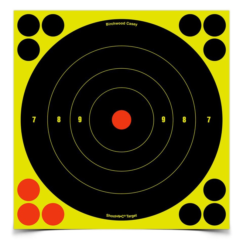 Birchwood Casey, Shoot-N-C Target, Round Bullseye, 8", 30 Targets