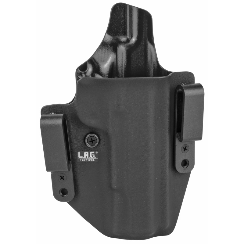 L.A.G. Tactical, Inc., Defender Series, Owb/Iwb Holster, Fits 1911 5" N/R, Kydex, Right Hand, Black Finish