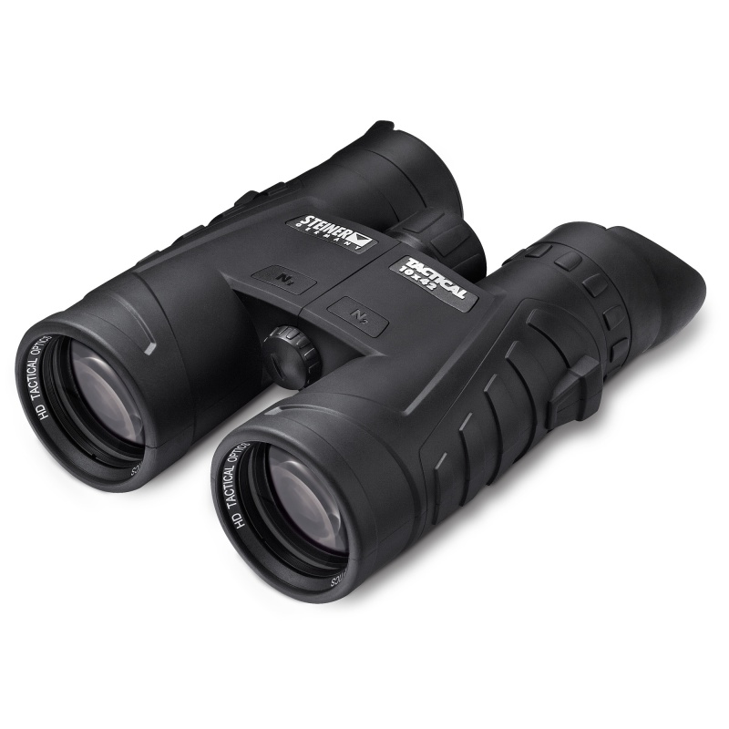 Steiner, Tactical, Binocular, 42Mm Objective Lenses, 10X Power Magnification, Matte Finish, Black, Includes Case, Cleaning Cloth. Neck Strap, Objective Cover, Rain Guard, Shoulder Strap