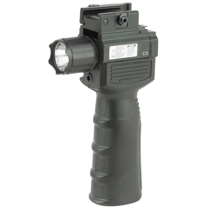 Ncstar, Flashlight & Laser Combo, Green Laser, Foregrip Fits Weaver/Picatinny Type Rails, Uses (2) Cr123a Batteries (Included), Black