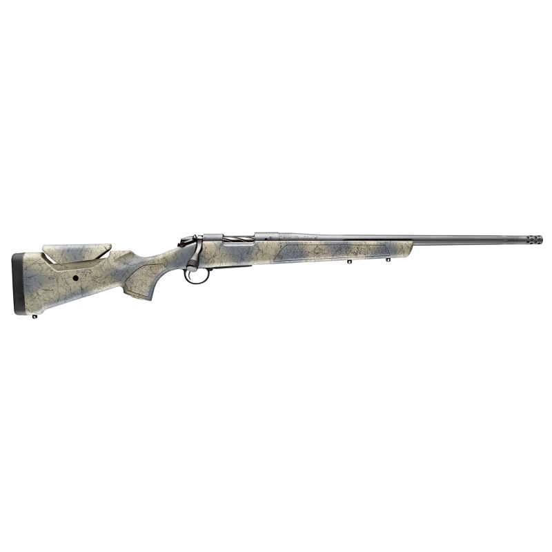 Bergara, B-14 Wilderness Series Sierra, Bolt Action Rifle, 6Mm Creedmoor, 20" Fluted Barrel, Threaded 5/8X24, Camo Finish, Sniper Gray, Sierra Synthetic Soft Touch Stock, Omni Muzzle Brake, Fluted Bolt, 4 Rounds, Hinged Floor Plate Magazine, Right Hand